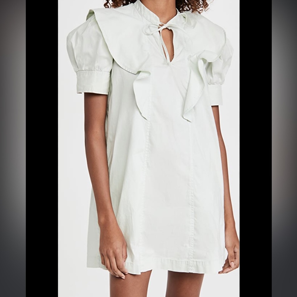 Sea Hildur Acid Wash Puff Sleeve Tunic Dress XXS